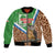 Personalised Equatorial Guinea Bomber Jacket Bubo Poensis Mix Giraffe Pattern