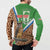 Personalised Equatorial Guinea Button Sweatshirt Bubo Poensis Mix Giraffe Pattern