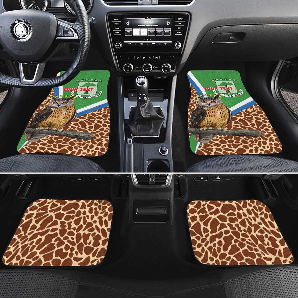 Personalised Equatorial Guinea Car Mats Bubo Poensis Mix Giraffe Pattern