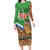 Personalised Equatorial Guinea Family Matching Long Sleeve Bodycon Dress and Hawaiian Shirt Bubo Poensis Mix Giraffe Pattern