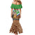 Personalised Equatorial Guinea Family Matching Mermaid Dress and Hawaiian Shirt Bubo Poensis Mix Giraffe Pattern