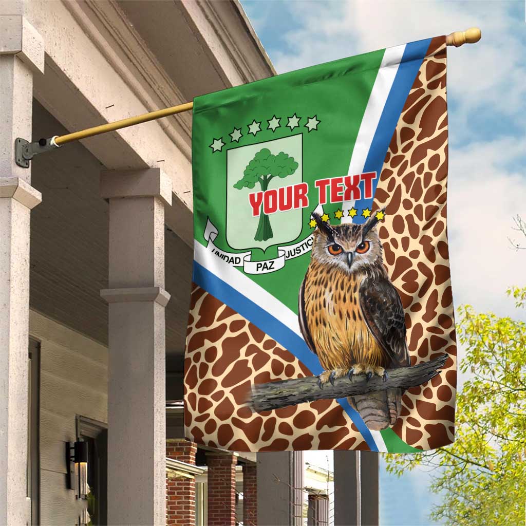 Personalised Equatorial Guinea Garden Flag Bubo Poensis Mix Giraffe Pattern