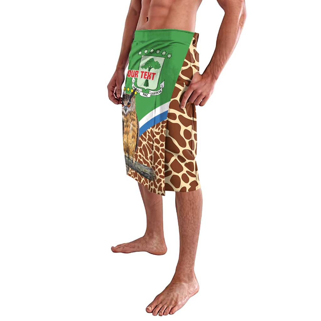 Personalised Equatorial Guinea Lavalava Bubo Poensis Mix Giraffe Pattern