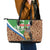 Personalised Equatorial Guinea Leather Tote Bag Bubo Poensis Mix Giraffe Pattern