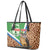 Personalised Equatorial Guinea Leather Tote Bag Bubo Poensis Mix Giraffe Pattern