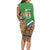 Personalised Equatorial Guinea Long Sleeve Bodycon Dress Bubo Poensis Mix Giraffe Pattern