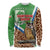 Personalised Equatorial Guinea Long Sleeve Shirt Bubo Poensis Mix Giraffe Pattern