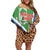 Personalised Equatorial Guinea Off Shoulder Short Dress Bubo Poensis Mix Giraffe Pattern