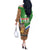 Personalised Equatorial Guinea Off The Shoulder Long Sleeve Dress Bubo Poensis Mix Giraffe Pattern