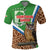 Personalised Equatorial Guinea Polo Shirt Bubo Poensis Mix Giraffe Pattern