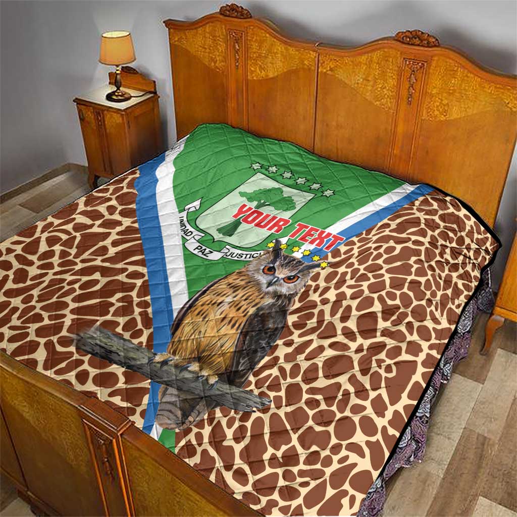 Personalised Equatorial Guinea Quilt Bubo Poensis Mix Giraffe Pattern