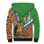 Personalised Equatorial Guinea Sherpa Hoodie Bubo Poensis Mix Giraffe Pattern