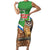 Personalised Equatorial Guinea Short Sleeve Bodycon Dress Bubo Poensis Mix Giraffe Pattern