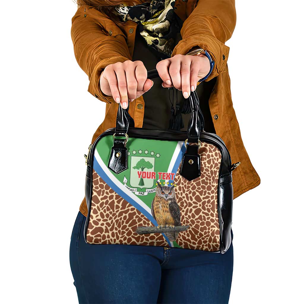 Personalised Equatorial Guinea Shoulder Handbag Bubo Poensis Mix Giraffe Pattern