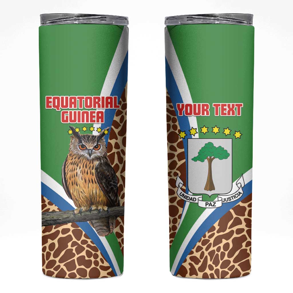 Personalised Equatorial Guinea Skinny Tumbler Bubo Poensis Mix Giraffe Pattern