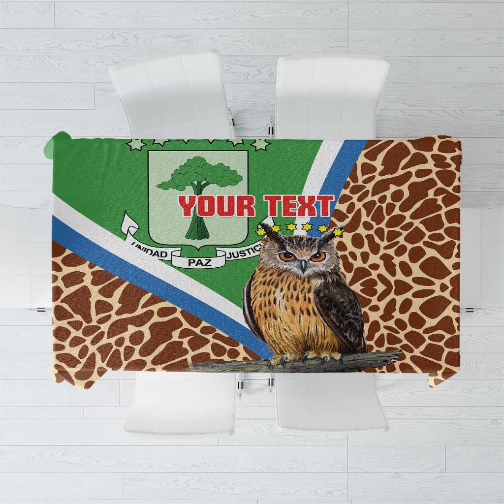 Personalised Equatorial Guinea Tablecloth Bubo Poensis Mix Giraffe Pattern