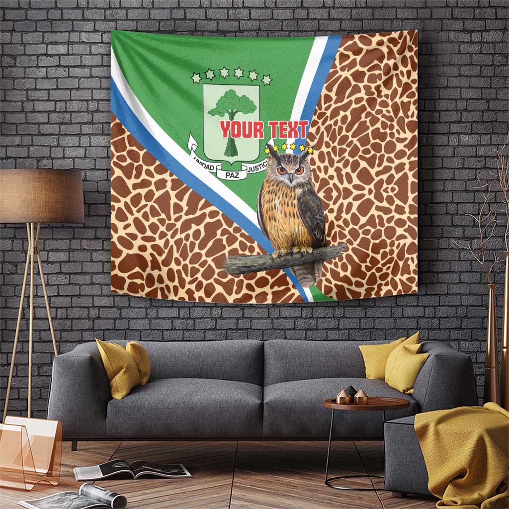 Personalised Equatorial Guinea Tapestry Bubo Poensis Mix Giraffe Pattern