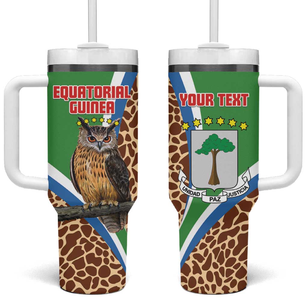 Personalised Equatorial Guinea Tumbler With Handle Bubo Poensis Mix Giraffe Pattern