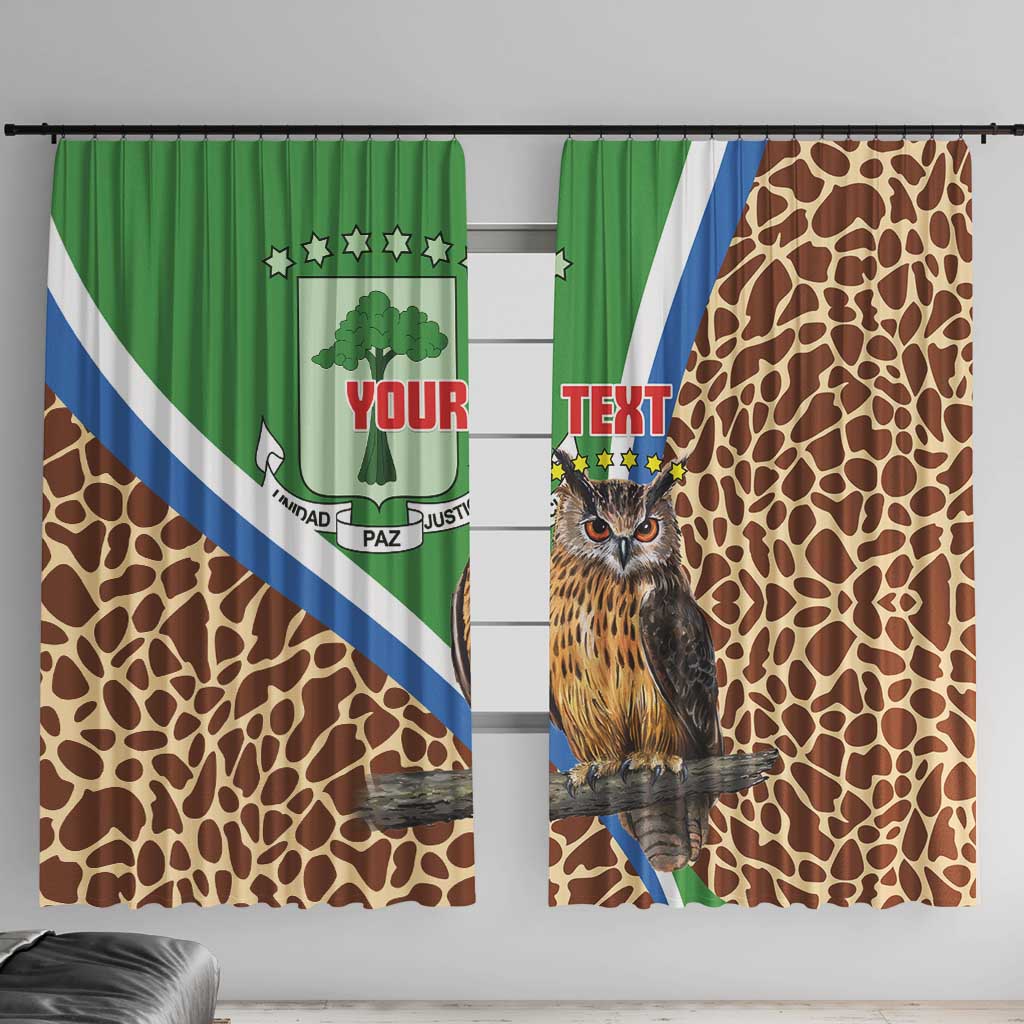 Personalised Equatorial Guinea Window Curtain Bubo Poensis Mix Giraffe Pattern