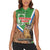 Personalised Equatorial Guinea Women Sleeveless Polo Shirt Bubo Poensis Mix Giraffe Pattern