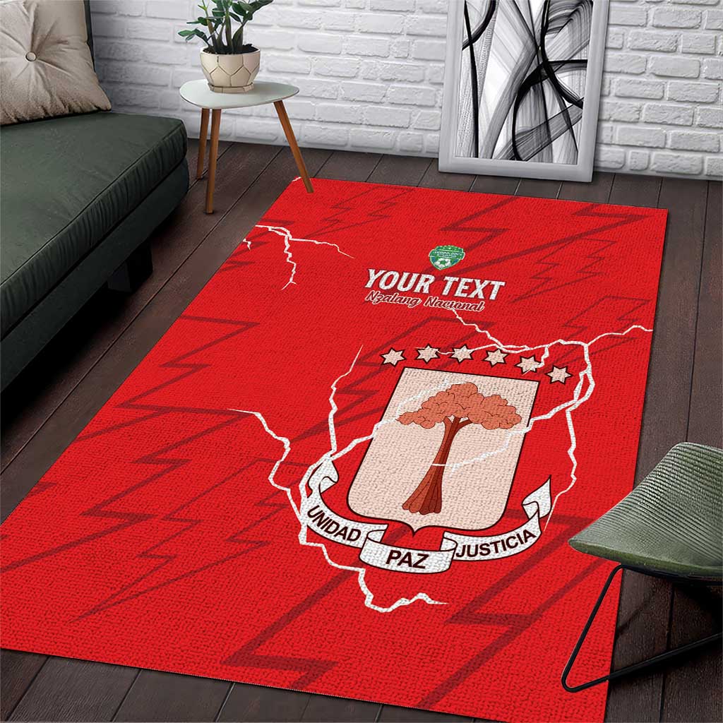 Custom Equatorial Guinea Football Area Rug Allez Nzalang Nacional - Red Version