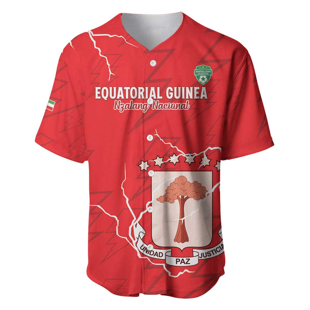 Custom Equatorial Guinea Football Baseball Jersey Allez Nzalang Nacional - Red Version