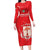 Custom Equatorial Guinea Football Family Matching Long Sleeve Bodycon Dress and Hawaiian Shirt Allez Nzalang Nacional - Red Version