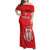 Custom Equatorial Guinea Football Family Matching Off Shoulder Maxi Dress and Hawaiian Shirt Allez Nzalang Nacional - Red Version