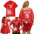 Custom Equatorial Guinea Football Family Matching Off Shoulder Short Dress and Hawaiian Shirt Allez Nzalang Nacional - Red Version