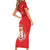 Custom Equatorial Guinea Football Family Matching Short Sleeve Bodycon Dress and Hawaiian Shirt Allez Nzalang Nacional - Red Version