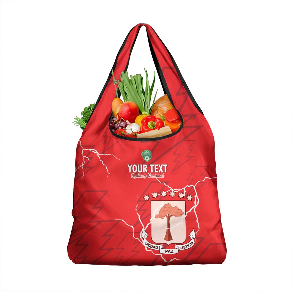 Custom Equatorial Guinea Football Grocery Bag Allez Nzalang Nacional - Red Version