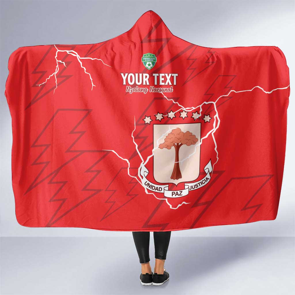 Custom Equatorial Guinea Football Hooded Blanket Allez Nzalang Nacional - Red Version