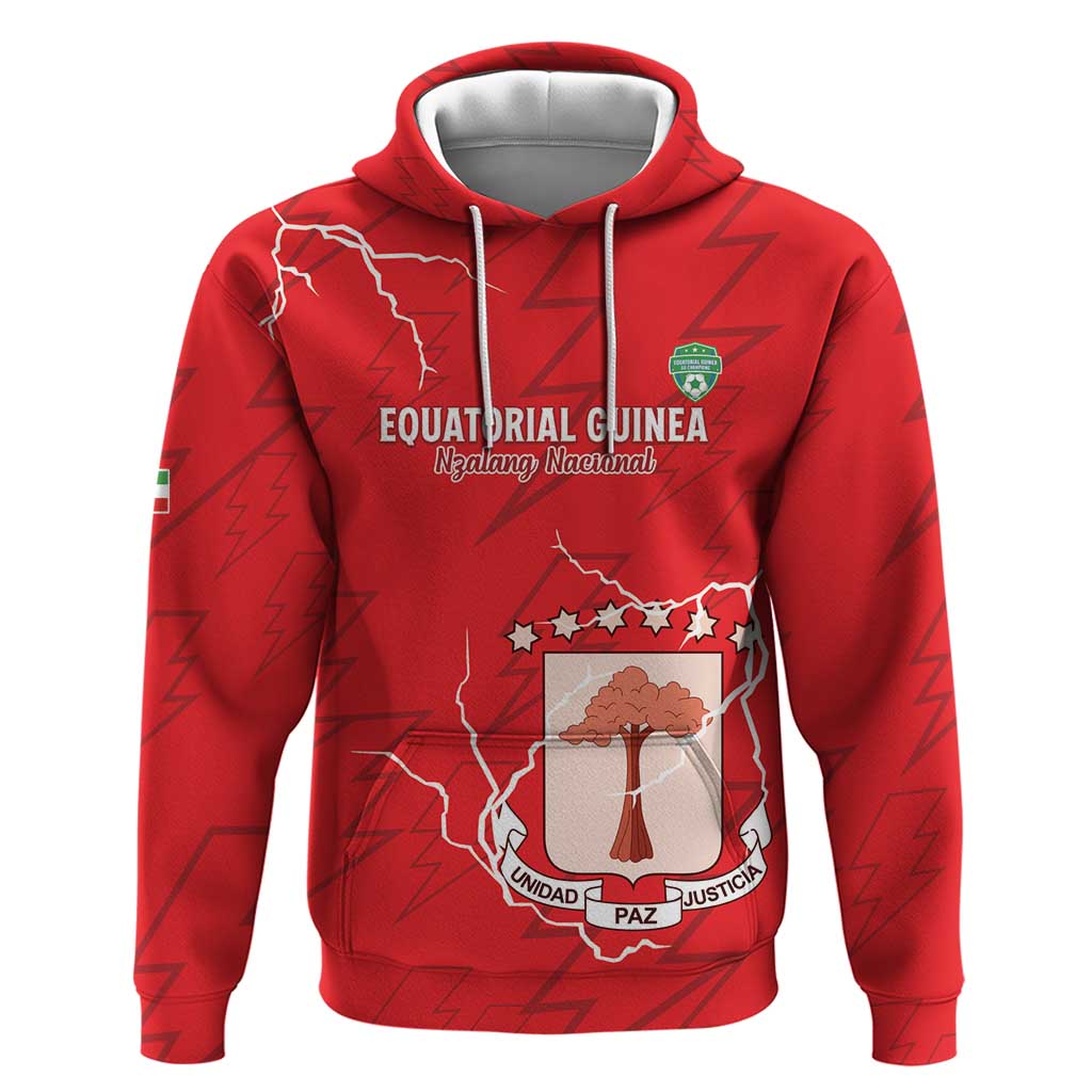 Custom Equatorial Guinea Football Hoodie Allez Nzalang Nacional - Red Version