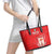 Custom Equatorial Guinea Football Leather Tote Bag Allez Nzalang Nacional - Red Version