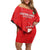 Custom Equatorial Guinea Football Off Shoulder Short Dress Allez Nzalang Nacional - Red Version