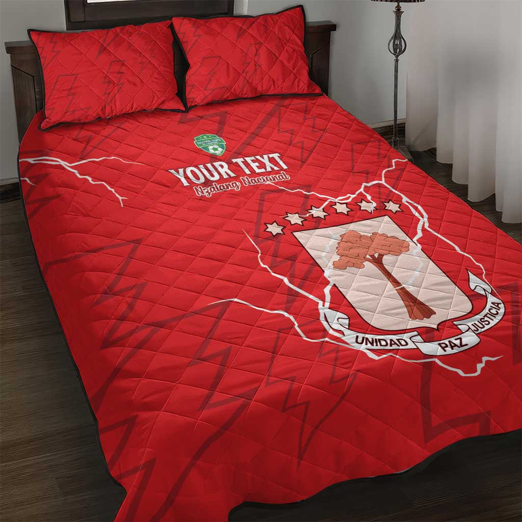 Custom Equatorial Guinea Football Quilt Bed Set Allez Nzalang Nacional - Red Version