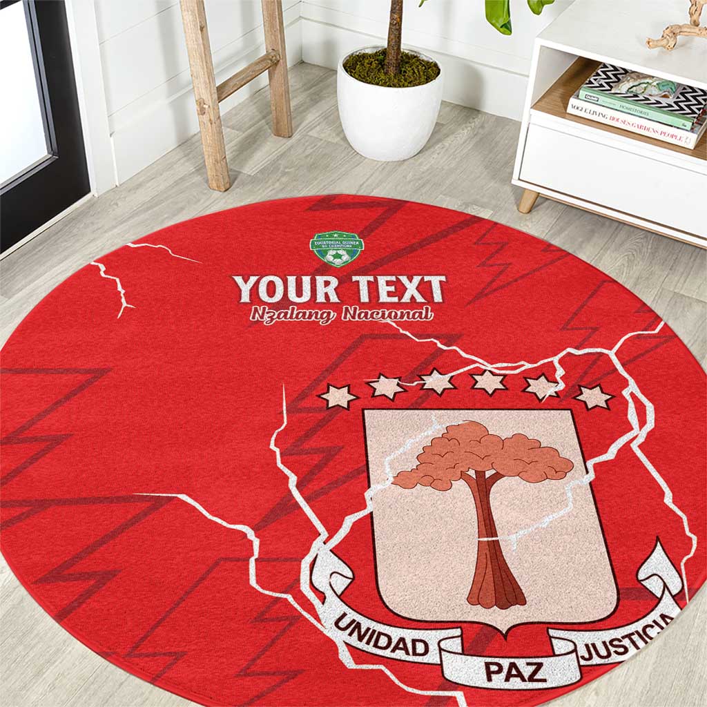 Custom Equatorial Guinea Football Round Carpet Allez Nzalang Nacional - Red Version