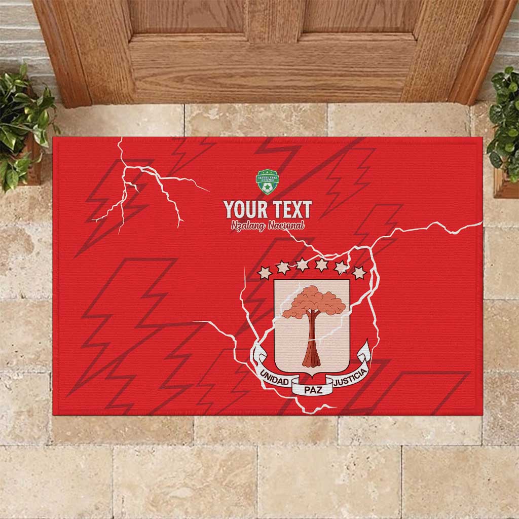 Custom Equatorial Guinea Football Rubber Doormat Allez Nzalang Nacional - Red Version