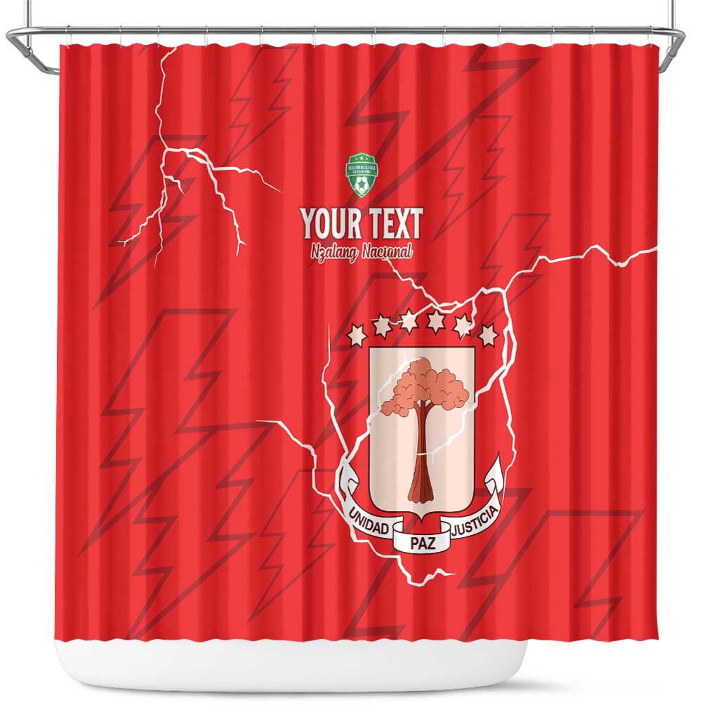 Custom Equatorial Guinea Football Shower Curtain Allez Nzalang Nacional - Red Version