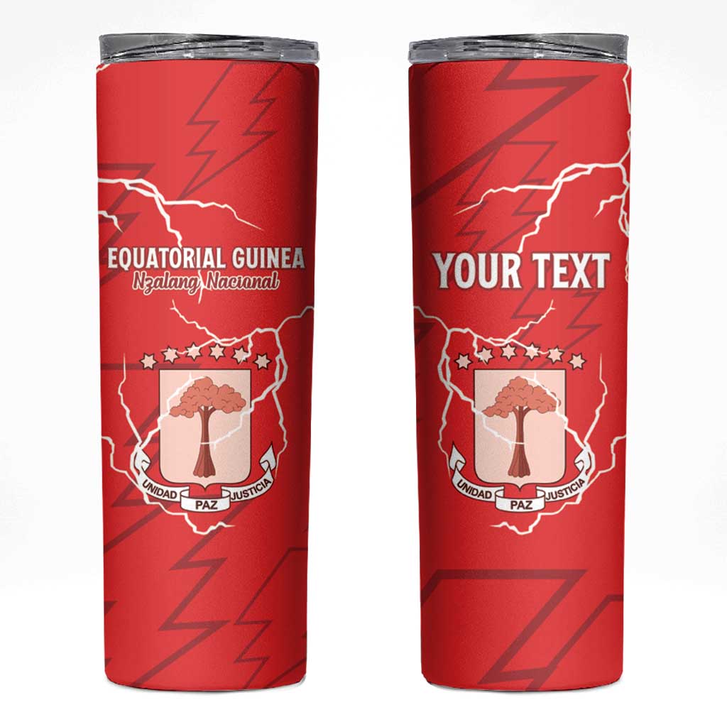 Custom Equatorial Guinea Football Skinny Tumbler Allez Nzalang Nacional - Red Version