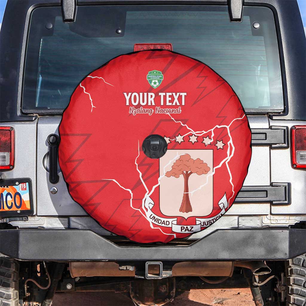 Custom Equatorial Guinea Football Spare Tire Cover Allez Nzalang Nacional - Red Version