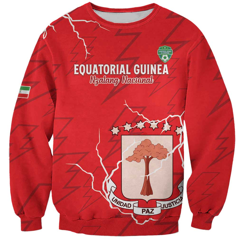 Custom Equatorial Guinea Football Sweatshirt Allez Nzalang Nacional - Red Version