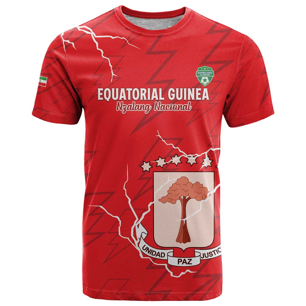 Custom Equatorial Guinea Football T Shirt Allez Nzalang Nacional - Red Version