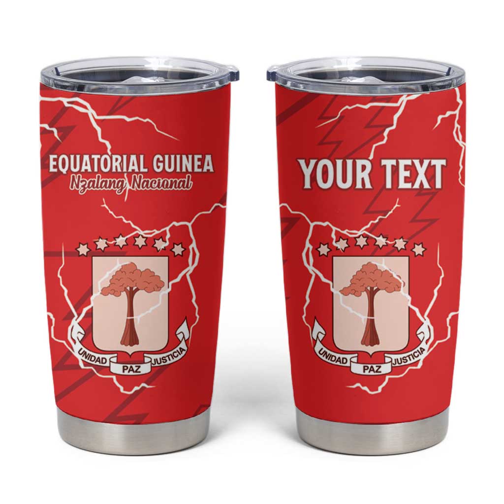 Custom Equatorial Guinea Football Tumbler Cup Allez Nzalang Nacional - Red Version