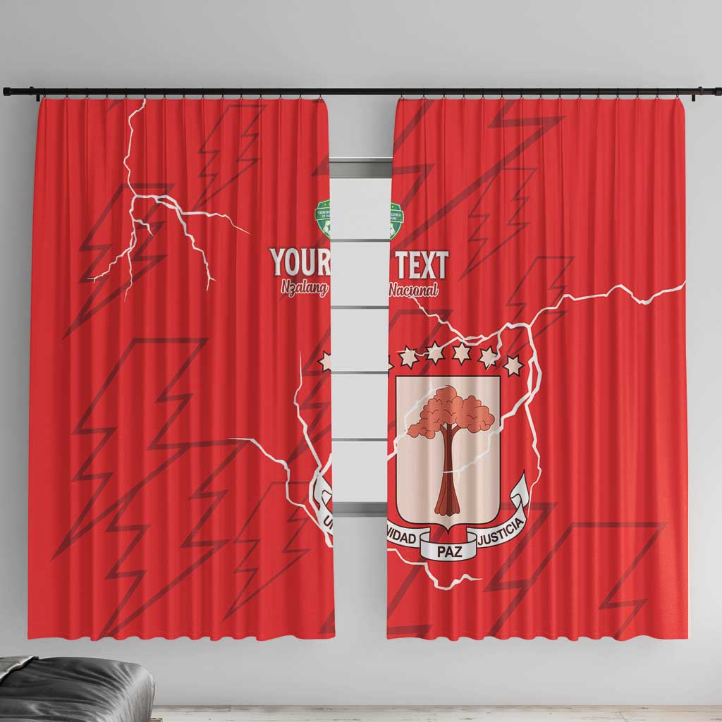 Custom Equatorial Guinea Football Window Curtain Allez Nzalang Nacional - Red Version