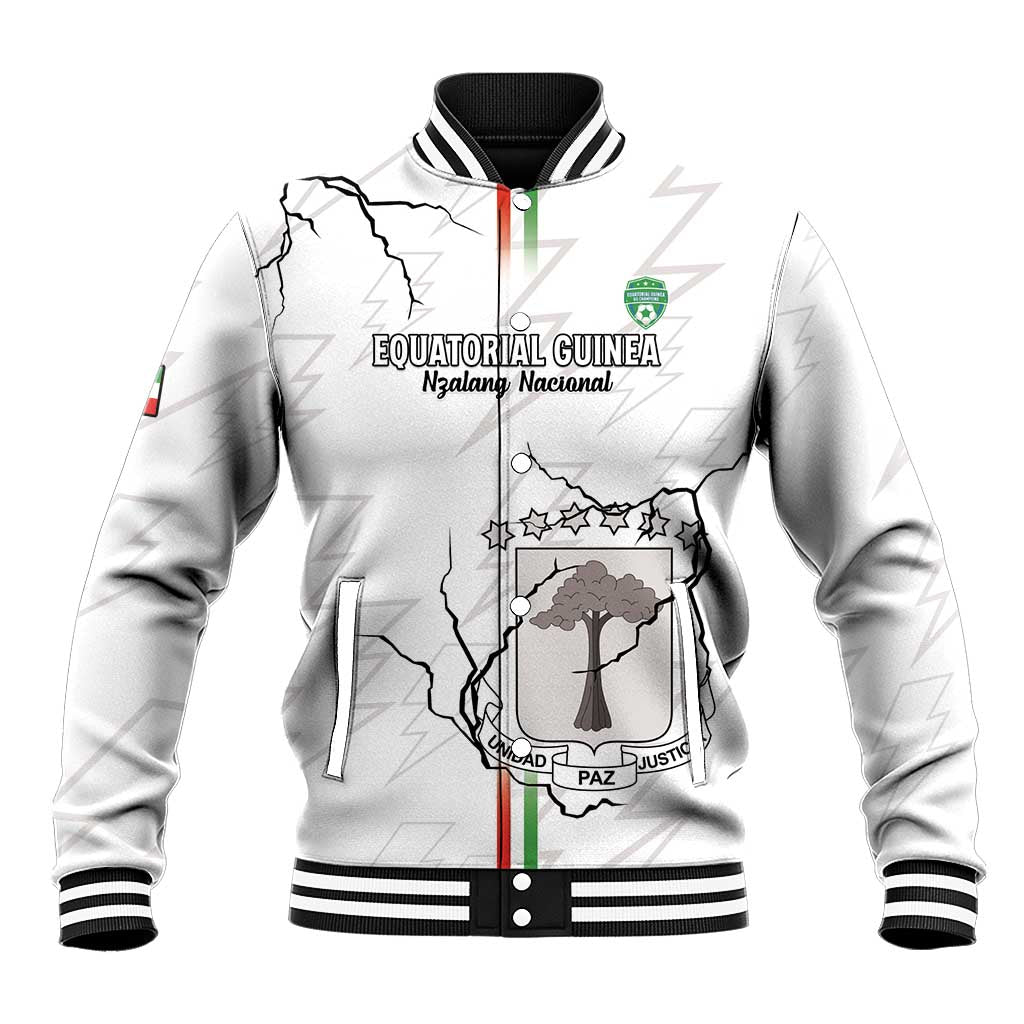 Custom Equatorial Guinea Football Baseball Jacket Allez Nzalang Nacional - White Version