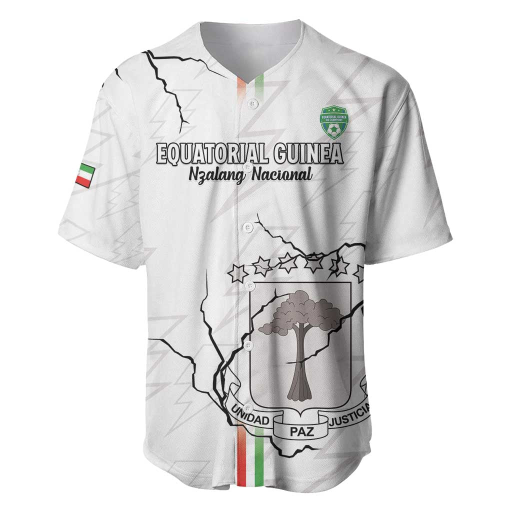 Custom Equatorial Guinea Football Baseball Jersey Allez Nzalang Nacional - White Version