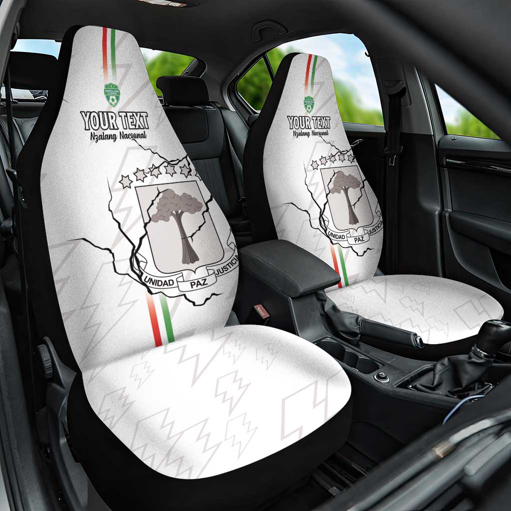 Custom Equatorial Guinea Football Car Seat Cover Allez Nzalang Nacional - White Version