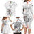 Custom Equatorial Guinea Football Family Matching Long Sleeve Bodycon Dress and Hawaiian Shirt Allez Nzalang Nacional - White Version