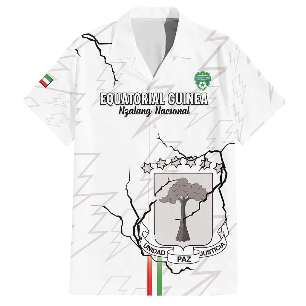 Custom Equatorial Guinea Football Hawaiian Shirt Allez Nzalang Nacional - White Version